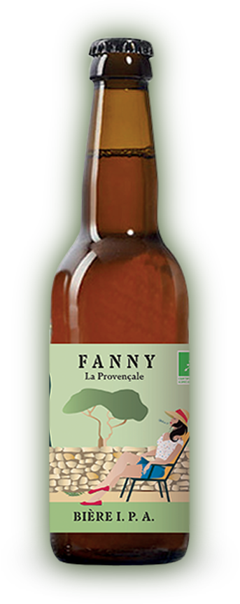 FANNY La Provençale I.P.A. : une bière bio rafraîchissante et aromatique, idéale pour découvrir le style IPA. Bouteille de bière I.P.A. bio FANNY La Provençale : bière artisanale dorée, expressive et houblonnée, aux notes d’agrumes.
